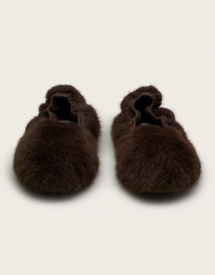 Faux Fur Ballet Slipper