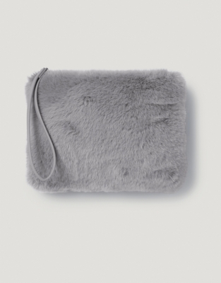 faux fur clutch bag