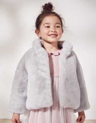 Faux fur jacket for cheap little girl