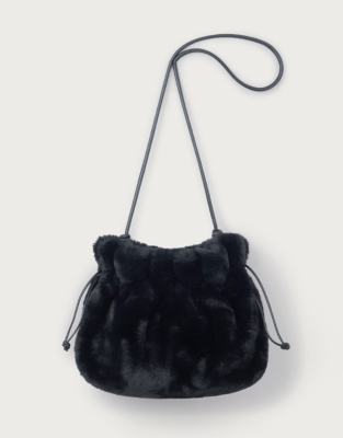 Faux Fur Drawstring Clutch
