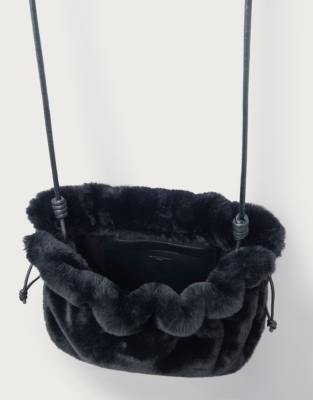 Faux Fur Drawstring Clutch