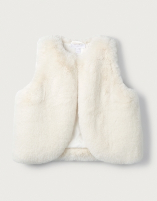 White on sale fur gilet