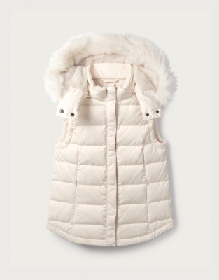 fur hooded gilet womens