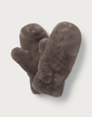 Faux Fur Mittens