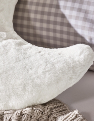 Faux Fur Moon Cushion