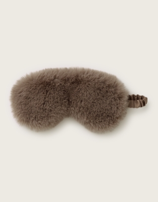 Faux Fur Sleep Eye Mask - Hot Chocolate