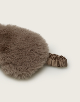 Faux Fur Sleep Eye Mask - Hot Chocolate