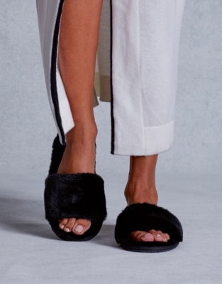 Faux-Fur Slider Slippers | Nightwear & Robes Sale | The White Company UK
