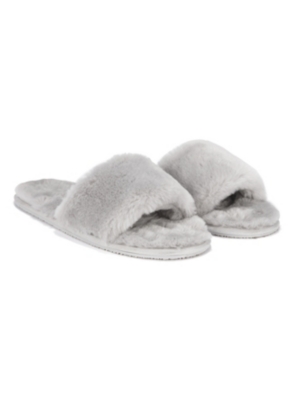 Faux-Fur Slider Slippers | Nightwear & Robes Sale | The White Company UK