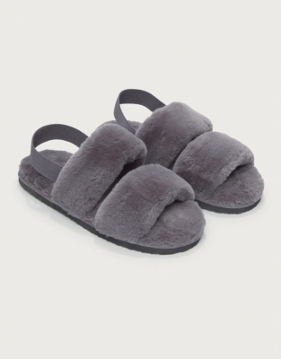 Faux fur 2025 slingback slippers