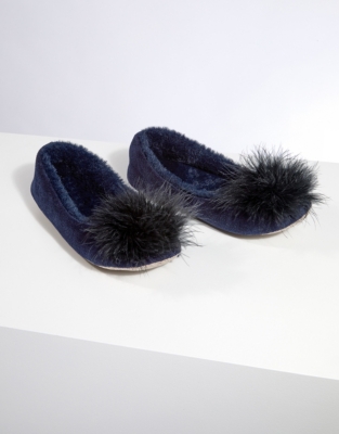 Feather PomPom Ballet Slippers Nightwear & Robes Sale The White