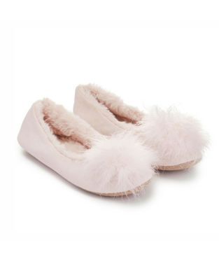 White company 2025 pom pom slippers