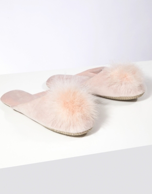 pom pom mule sandals