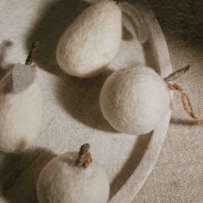 Felt Apple & Pear Decorations – Set of 4