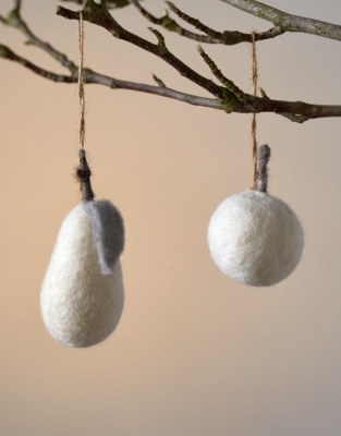 Felt Apple & Pear Decorations – Set of 4