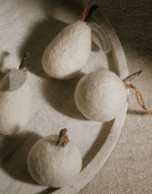 Felt Apple & Pear Decorations – Set of 4
