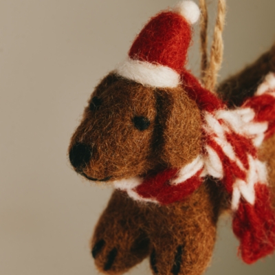 Felt Dachshund Decoration – 7cm