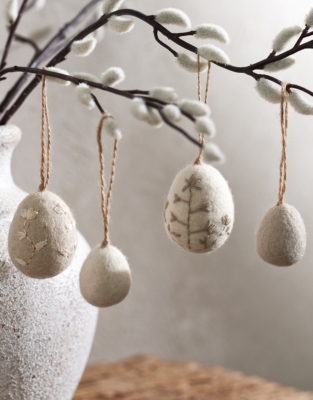 Felt Embroidered Egg Decorations – Set of 4