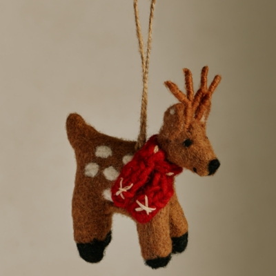 Felt Reindeer Decoration – 10cm