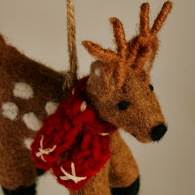 Felt Reindeer Decoration – 10cm