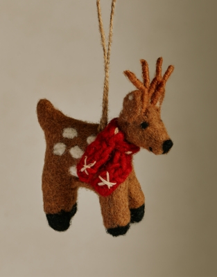 Felt Reindeer Decoration – 10cm