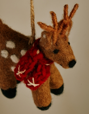 Felt Reindeer Decoration – 10cm