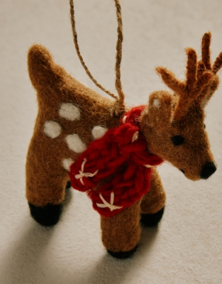 Felt Reindeer Decoration – 10cm