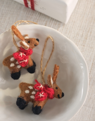 Felt Reindeer Decorations – Set of 6