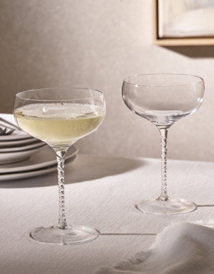 Ferne Twisted Stem Champagne Coupes – Set of 2