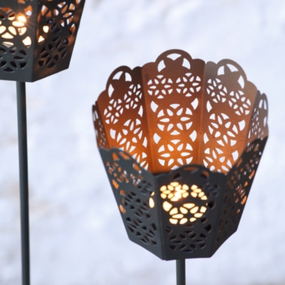 Filigree Torch Lanterns Set of 2 Home Accessories Sale The White