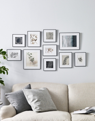 Fine Black Large Picture Gallery Wall – 10 Frames