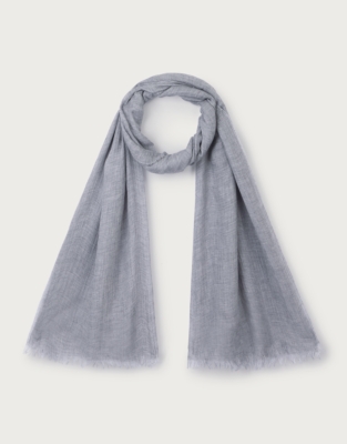 Fine Modal Wool Marl Scarf - Mid Grey Marl
