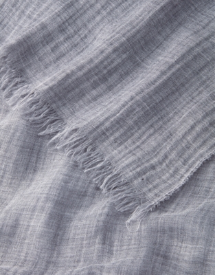 Fine Modal Wool Marl Scarf - Mid Grey Marl