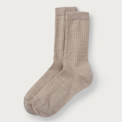 Fine Ribbed Wool Socks