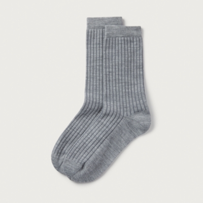 Fine Ribbed Wool Socks