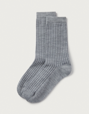 Fine Ribbed Wool Socks