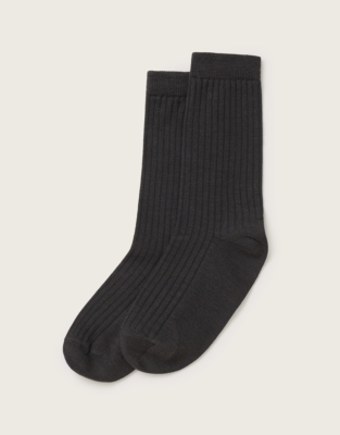 Fine Ribbed Wool Socks