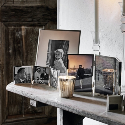 Fine Silver Triple Aperture Hinged Photo Frame 3x3” Photo Frames