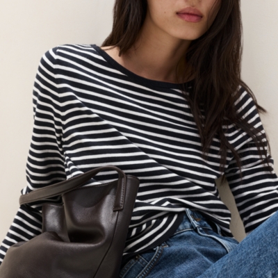Fine Stripe Jumper with Cotton