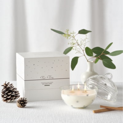 Fir Tree Clear Star Bauble Candle