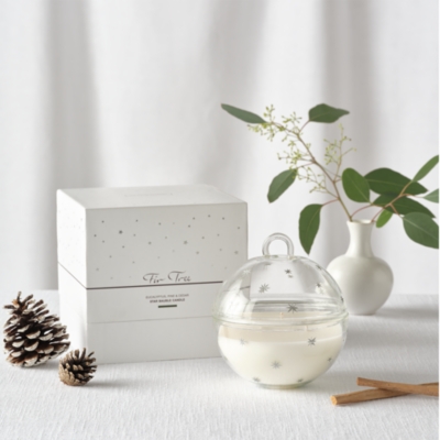 Fir Tree Clear Star Bauble Candle