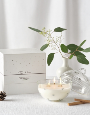 Fir Tree Clear Star Bauble Candle