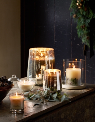 Fir Tree Clear Star Bauble Candle