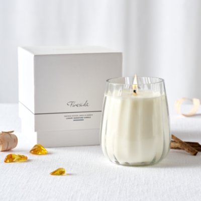 Fireside Ribbed Glass Candle