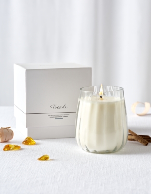 Fireside Ribbed Glass Candle