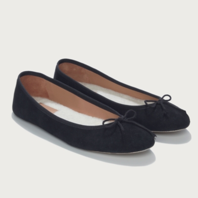 Flattered Anna Suede Sheepskin Ballet Flats
