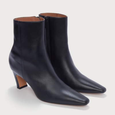 Flattered Xena Leather Kitten Heel Ankle Boots