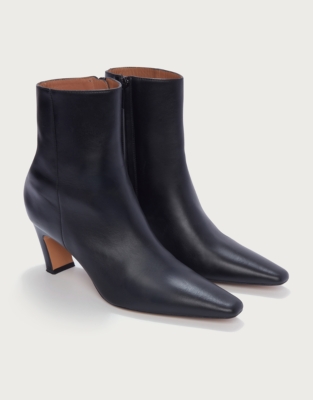Flattered Xena Leather Kitten Heel Ankle Boots