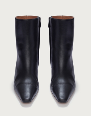 Flattered Xena Leather Kitten Heel Ankle Boots