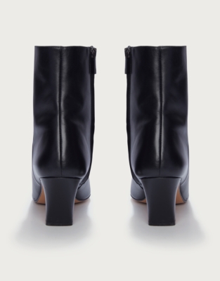 Flattered Xena Leather Kitten Heel Ankle Boots